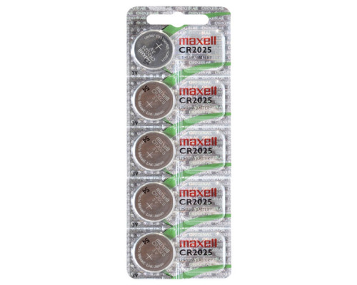 Батарейки Maxell CR2025 Coin Cell | 5 штук в комплекті Батарейки Maxell CR2025 Coin Cell | 5 штук в комплекті