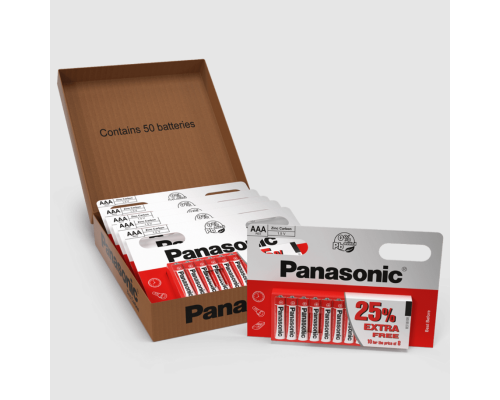Цинкові батарейки Panasonic AAA LR03 | 50 штук в комплекті Цинкові батарейки Panasonic AAA LR03 | 50 штук в комплекті