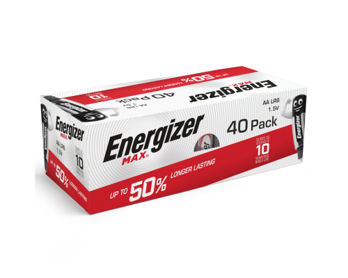 Батарейки Energizer Max AA LR6 лужні | 40 штук в комплекті Батарейки Energizer Max AA LR6 лужні | 40 штук в комплекті