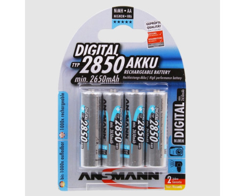 Акумуляторні батарейки Ansmann Digital AA HR6 2850мАг | 4 штуки в комплекті Акумуляторні батарейки Ansmann Digital AA HR6 2850мАг | 4 штуки в комплекті