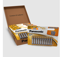 Лужні (бронзові) батарейки Panasonic AAA LR03 | 50 штук в комплекті