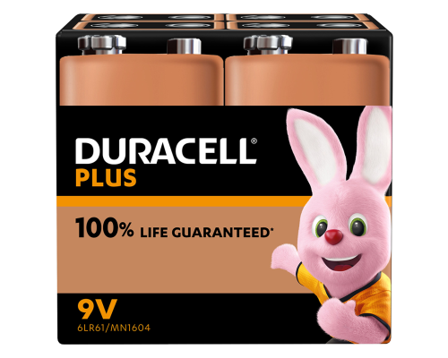 Батарейки Duracell Plus 9V PP3 6LR61 | 4 штуки в комплекті