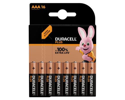 Батарейки Duracell Plus AAA LR03 | 16 штук в комплекті