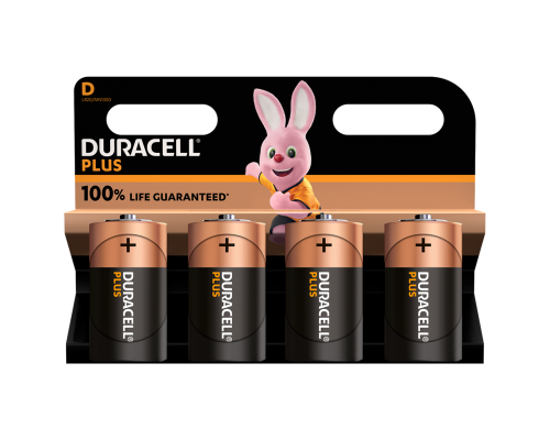Батарейки Duracell Plus D LR20 | 4 штуки в комплекті