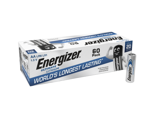 Літієві батарейки Energizer Ultimate AA LR6 L91 | 60 штук в комплекті Літієві батарейки Energizer Ultimate AA LR6 L91 | 60 штук в комплекті