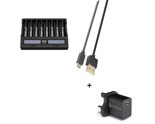 Швидкий USB-зарядний пристрій VC8 для літій-іонних акумуляторів Швидкий USB-зарядний пристрій VC8 для літій-іонних акумуляторів