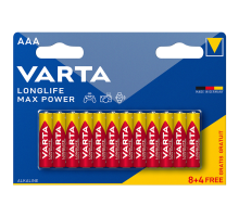 Лужні батарейки Varta Longlife Max Power AAA LR03 | 12 штук в комплекті