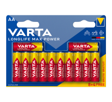 Лужні батарейки Varta Longlife Max Power AA LR6 | 12 штук в комплекті