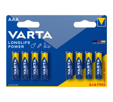 Лужні батарейки Varta Longlife Power AAA LR03 | 8 штук в комплекті