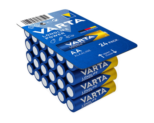 Лужні батарейки Varta Longlife Power AA LR6 | 24 штуки в комплекті