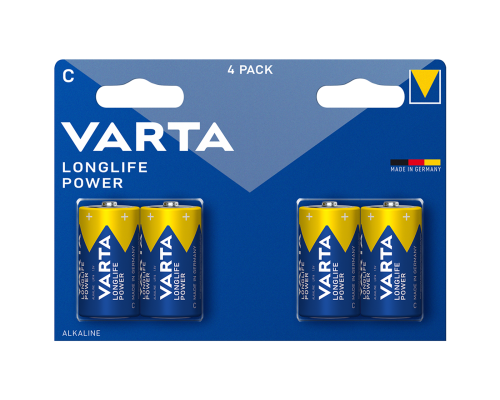 Лужні батарейки Varta Longlife Power C LR14 | 4 штуки в комплекті Лужні батарейки Varta Longlife Power C LR14 | 4 штуки в комплекті
