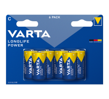 Лужні батарейки Varta Longlife Power C LR14 | 6 штук в комплекті