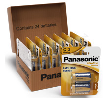 Лужні (бронзові) батарейки Panasonic C LR14 | 24 штуки в комплекті
