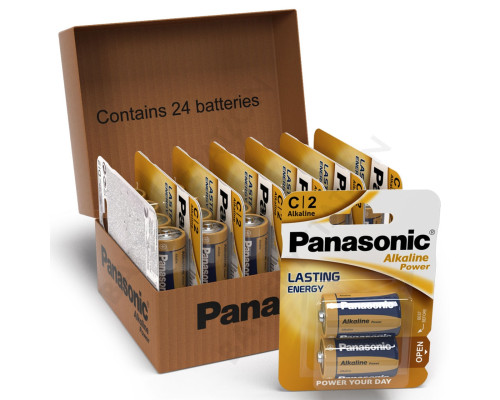 Лужні (бронзові) батарейки Panasonic C LR14 | 24 штуки в комплекті Лужні (бронзові) батарейки Panasonic C LR14 | 24 штуки в комплекті