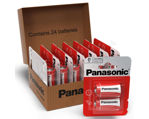 Цинкові батарейки Panasonic D LR20 | 24 штуки в комплекті Цинкові батарейки Panasonic D LR20 | 24 штуки в комплекті