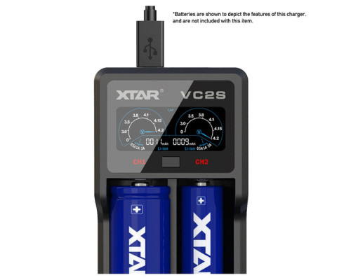 Швидкий зарядний пристрій Xtar VC2S для літій-іонних акумуляторів