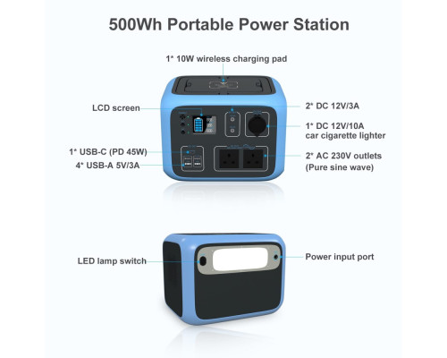 Портативна електростанція Bluetti AC50S 500Вт 